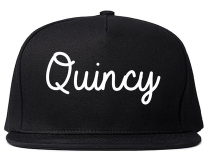 Quincy Illinois IL Script Mens Snapback Hat Black