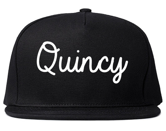 Quincy Illinois IL Script Mens Snapback Hat Black
