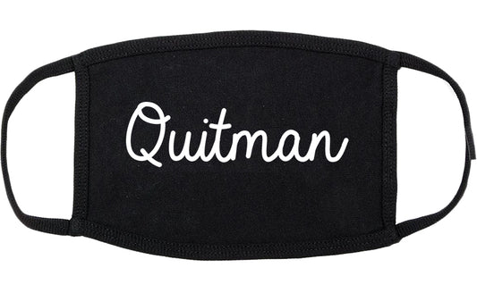 Quitman Georgia GA Script Cotton Face Mask Black