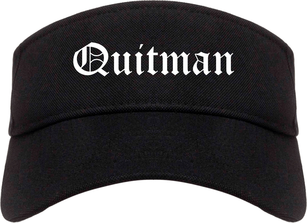 Quitman Georgia GA Old English Mens Visor Cap Hat Black
