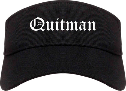 Quitman Georgia GA Old English Mens Visor Cap Hat Black