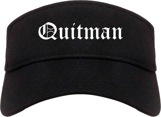 Quitman Georgia GA Old English Mens Visor Cap Hat Black