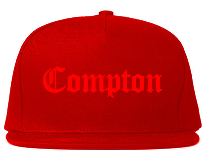 RED Compton California Old English Mens Snapback Hat Red