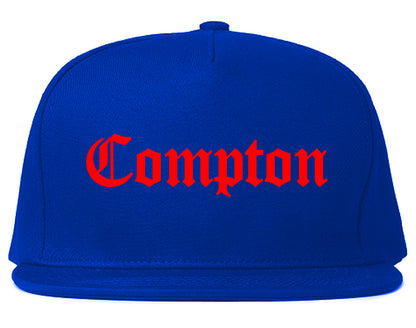 RED Compton California Old English Mens Snapback Hat Royal Blue