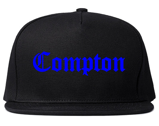 ROYAL BLUE Compton California Old English Mens Snapback Hat Black