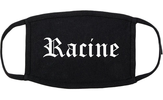 Racine Wisconsin WI Old English Cotton Face Mask Black