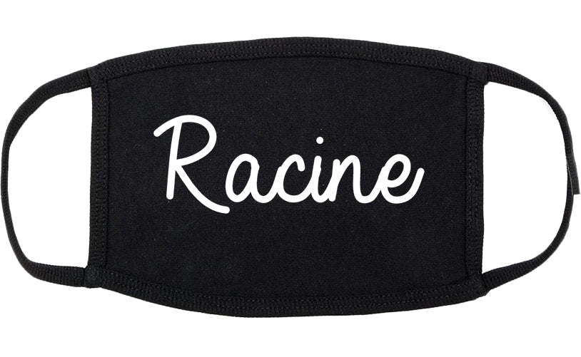 Racine Wisconsin WI Script Cotton Face Mask Black