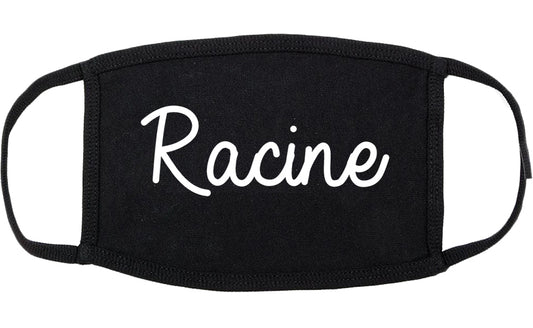 Racine Wisconsin WI Script Cotton Face Mask Black