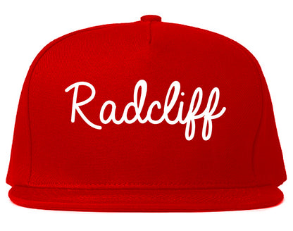 Radcliff Kentucky KY Script Mens Snapback Hat Red