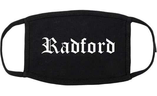 Radford Virginia VA Old English Cotton Face Mask Black