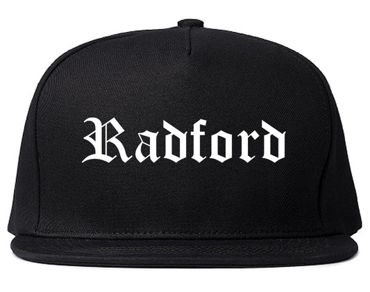 Radford Virginia VA Old English Mens Snapback Hat Black