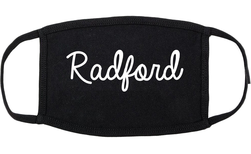 Radford Virginia VA Script Cotton Face Mask Black
