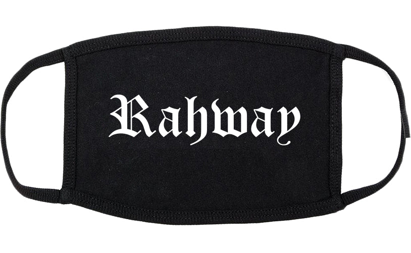 Rahway New Jersey NJ Old English Cotton Face Mask Black