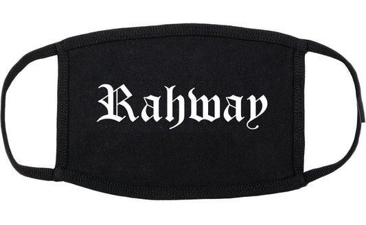 Rahway New Jersey NJ Old English Cotton Face Mask Black