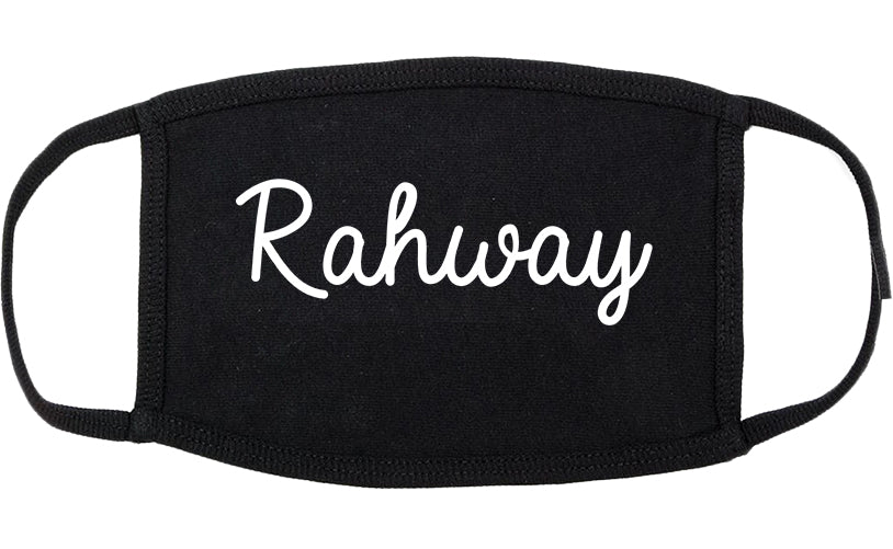 Rahway New Jersey NJ Script Cotton Face Mask Black