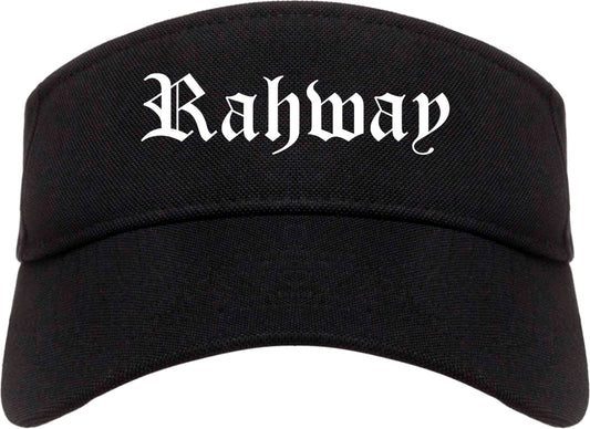 Rahway New Jersey NJ Old English Mens Visor Cap Hat Black