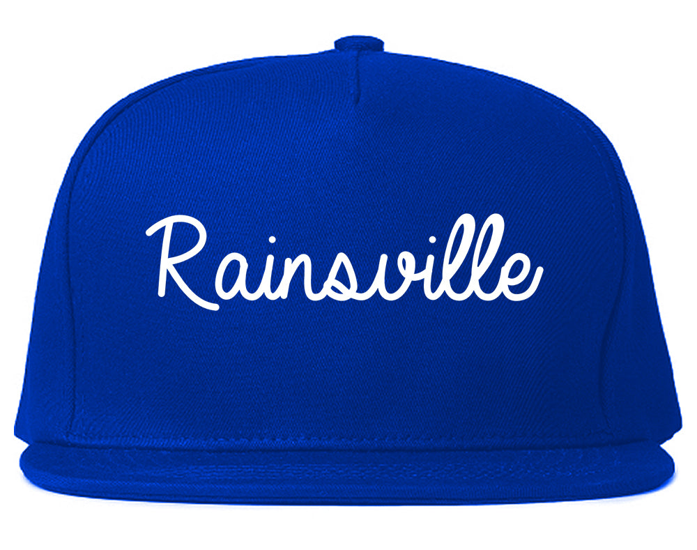 Rainsville Alabama AL Script Mens Snapback Hat Royal Blue