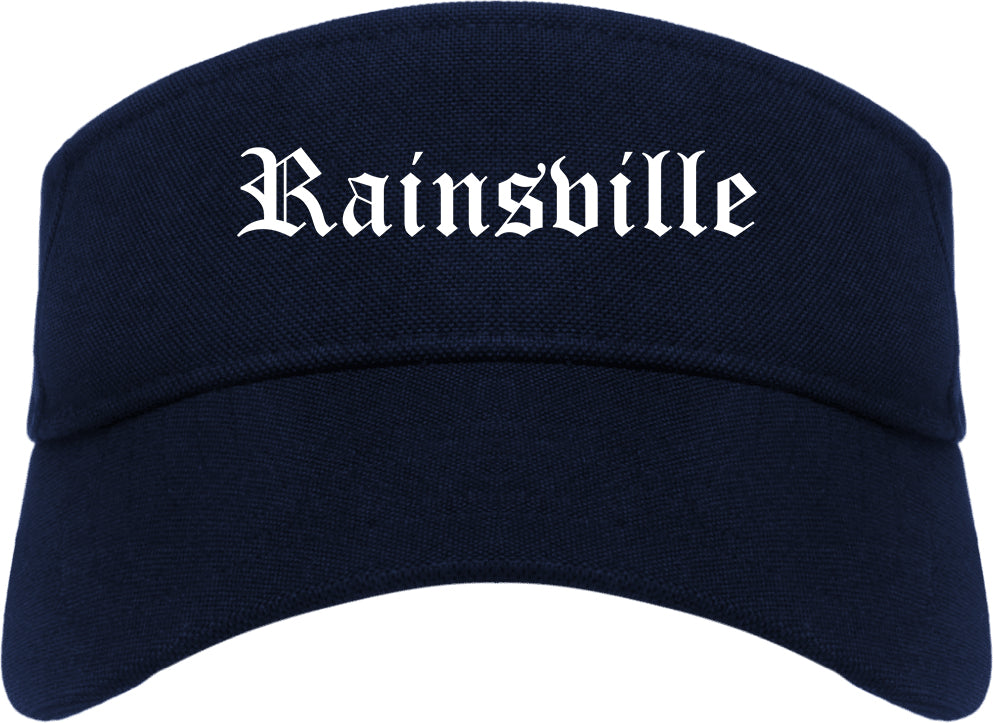 Rainsville Alabama AL Old English Mens Visor Cap Hat Navy Blue