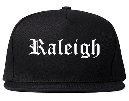 Raleigh North Carolina NC Old English Mens Snapback Hat Black