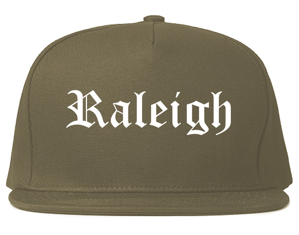 Raleigh North Carolina NC Old English Mens Snapback Hat Grey