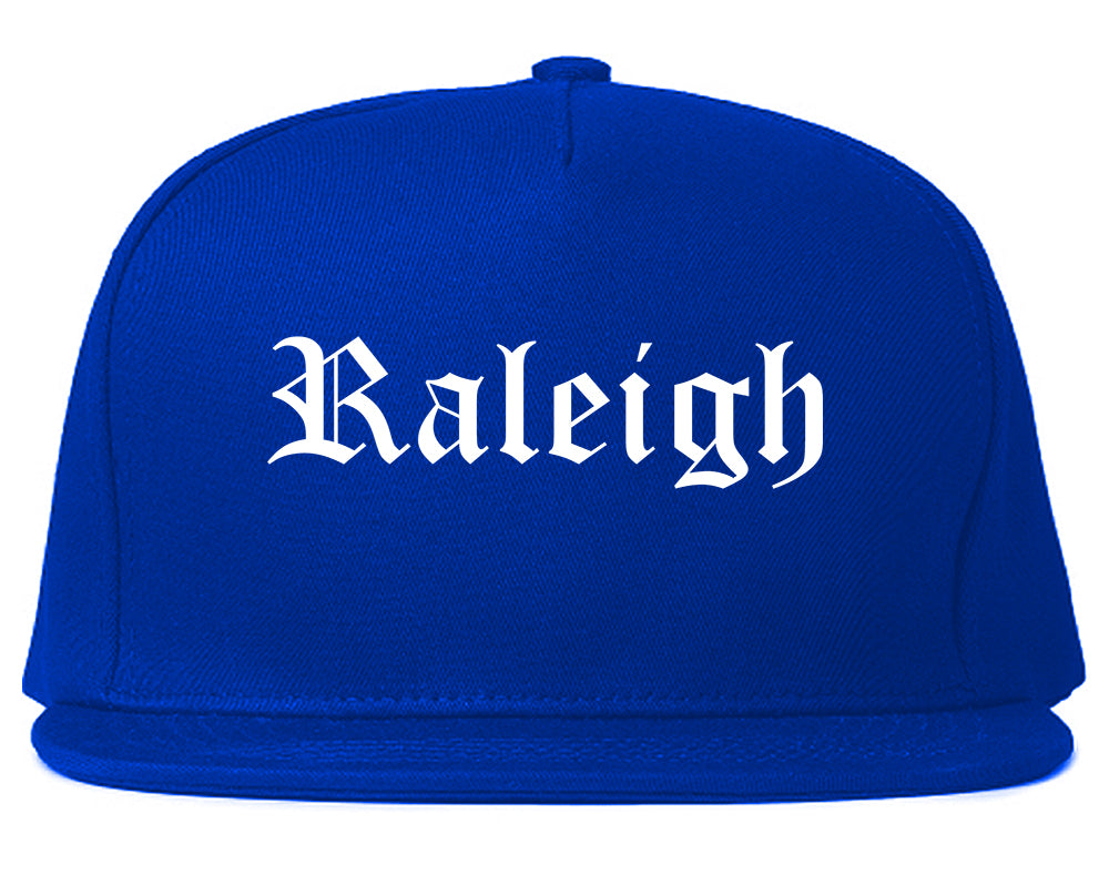 Raleigh North Carolina NC Old English Mens Snapback Hat Royal Blue