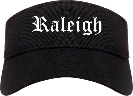 Raleigh North Carolina NC Old English Mens Visor Cap Hat Black