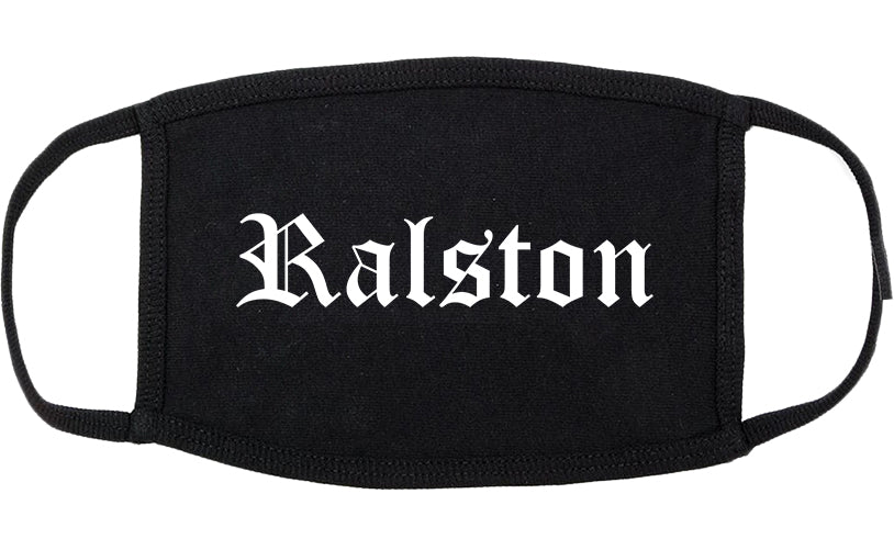 Ralston Nebraska NE Old English Cotton Face Mask Black