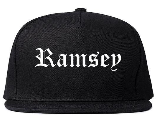 Ramsey Minnesota MN Old English Mens Snapback Hat Black
