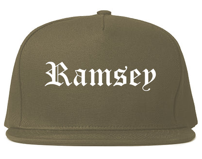 Ramsey Minnesota MN Old English Mens Snapback Hat Grey