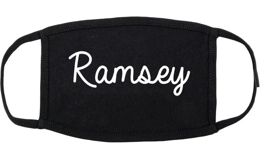 Ramsey Minnesota MN Script Cotton Face Mask Black