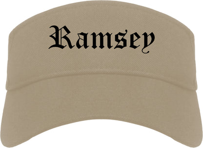 Ramsey Minnesota MN Old English Mens Visor Cap Hat Khaki
