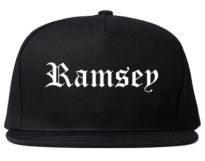 Ramsey New Jersey NJ Old English Mens Snapback Hat Black