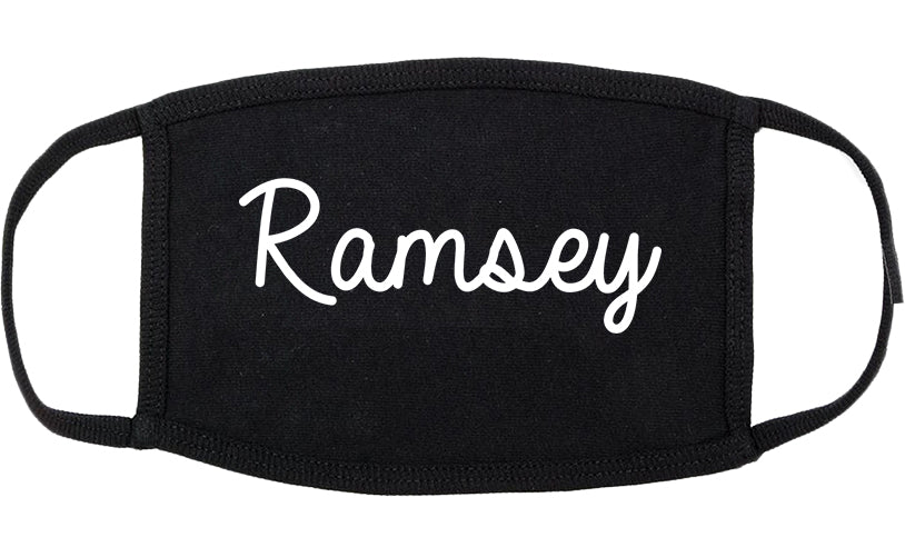 Ramsey New Jersey NJ Script Cotton Face Mask Black