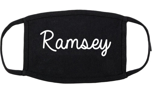 Ramsey New Jersey NJ Script Cotton Face Mask Black