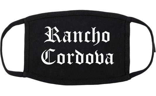 Rancho Cordova California CA Old English Cotton Face Mask Black
