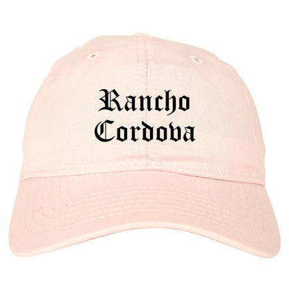 Rancho Cordova California CA Old English Mens Dad Hat Baseball Cap Pink