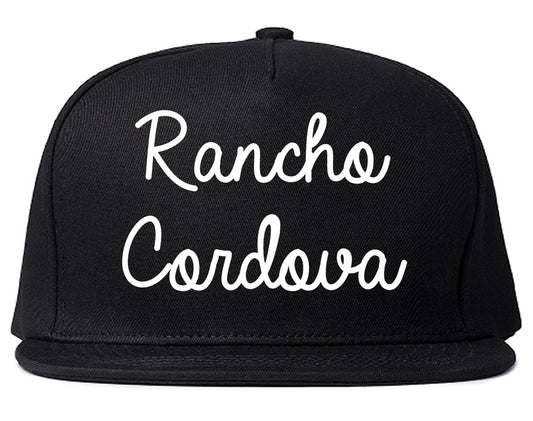 Rancho Cordova California CA Script Mens Snapback Hat Black