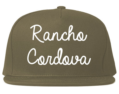 Rancho Cordova California CA Script Mens Snapback Hat Grey