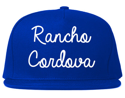 Rancho Cordova California CA Script Mens Snapback Hat Royal Blue