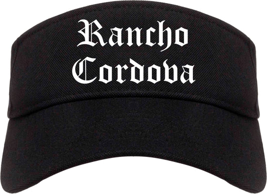 Rancho Cordova California CA Old English Mens Visor Cap Hat Black