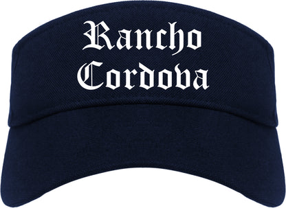 Rancho Cordova California CA Old English Mens Visor Cap Hat Navy Blue
