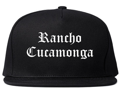 Rancho Cucamonga California CA Old English Mens Snapback Hat Black