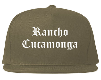 Rancho Cucamonga California CA Old English Mens Snapback Hat Grey