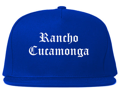 Rancho Cucamonga California CA Old English Mens Snapback Hat Royal Blue