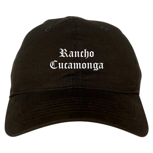 Rancho Cucamonga California CA Old English Mens Dad Hat Baseball Cap Black