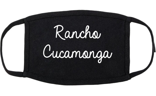 Rancho Cucamonga California CA Script Cotton Face Mask Black