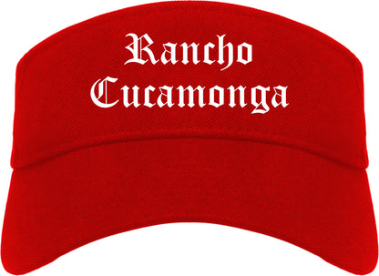 Rancho Cucamonga California CA Old English Mens Visor Cap Hat Red