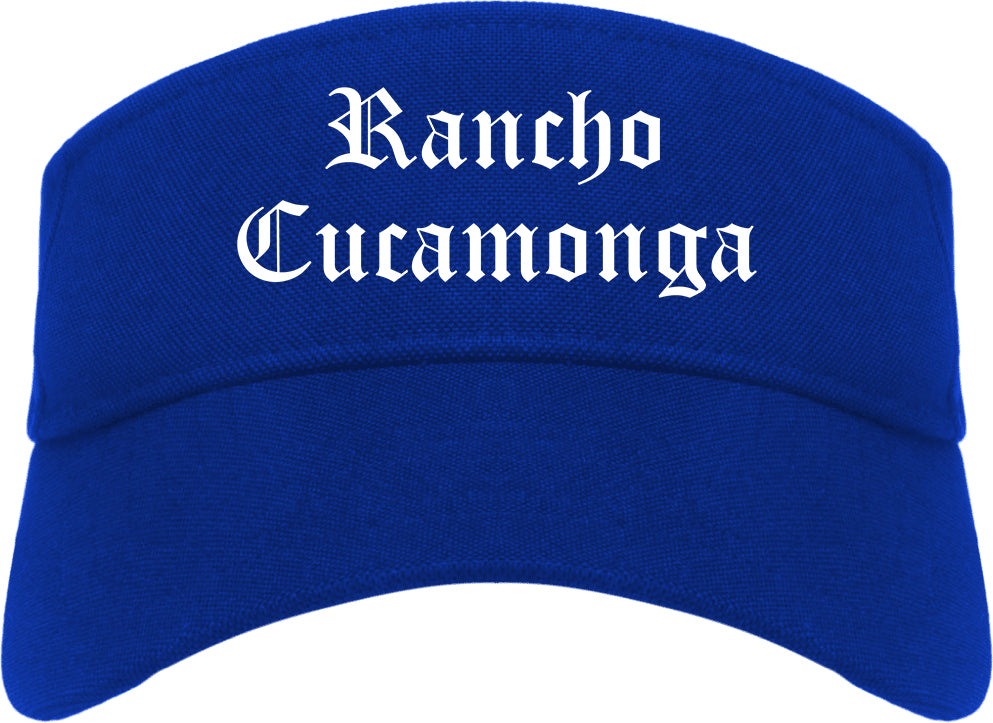 Rancho Cucamonga California CA Old English Mens Visor Cap Hat Royal Blue
