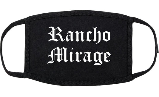 Rancho Mirage California CA Old English Cotton Face Mask Black