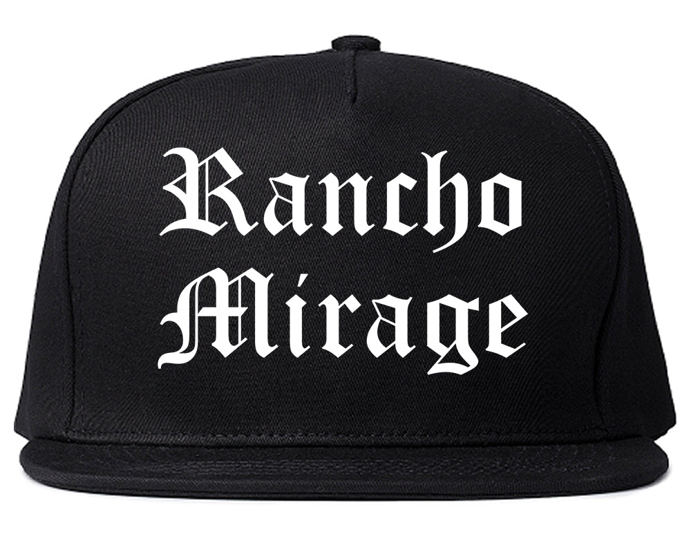 Rancho Mirage California CA Old English Mens Snapback Hat Black